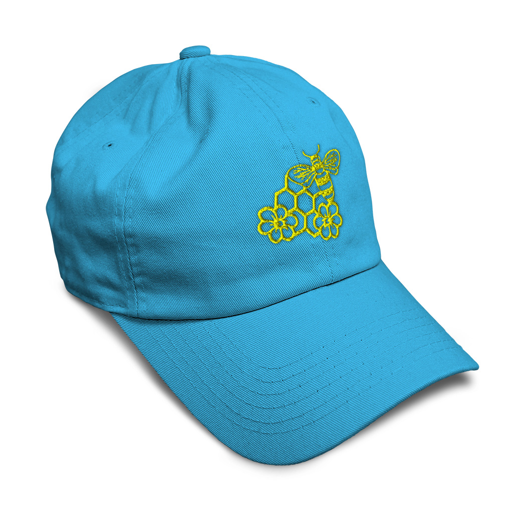 Soft Women Baseball Cap Bee Honey Comb and Flowers Embroidery Dad Hats for Men - Picture 42 of 55