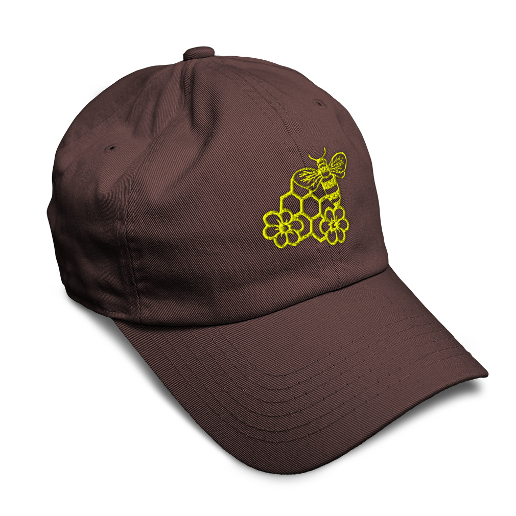 Soft Women Baseball Cap Bee Honey Comb and Flowers Embroidery Dad Hats for Men - Picture 10 of 55