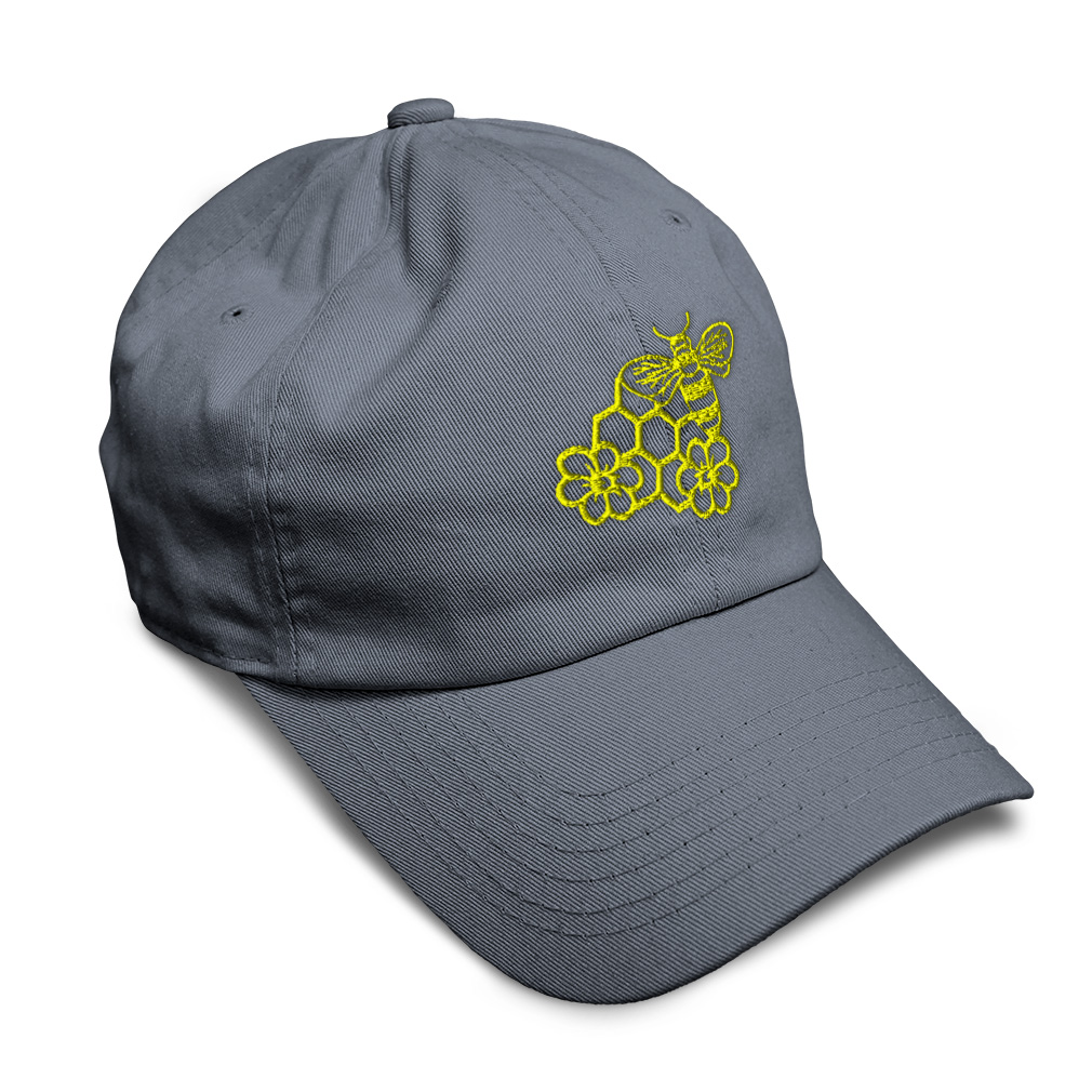 Soft Women Baseball Cap Bee Honey Comb and Flowers Embroidery Dad Hats for Men - Picture 40 of 55