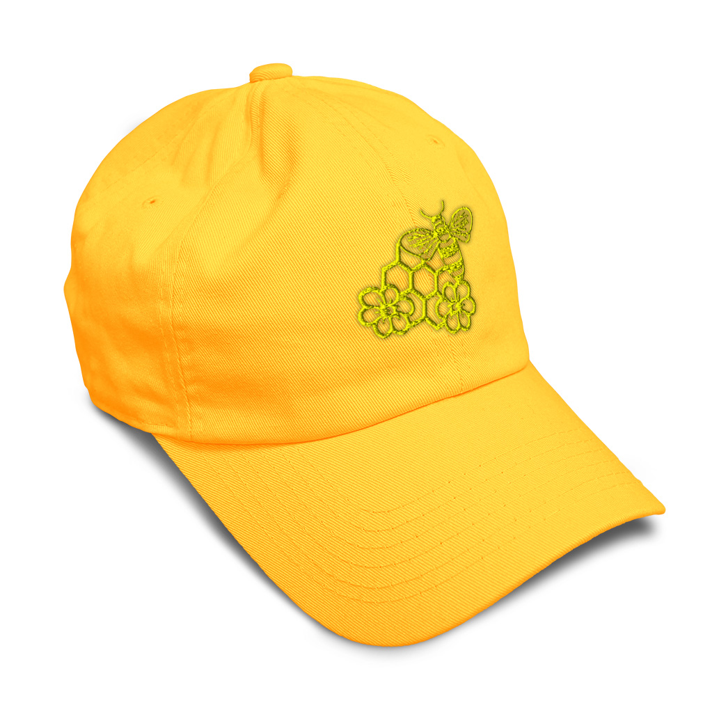 Soft Women Baseball Cap Bee Honey Comb and Flowers Embroidery Dad Hats for Men - Picture 50 of 55