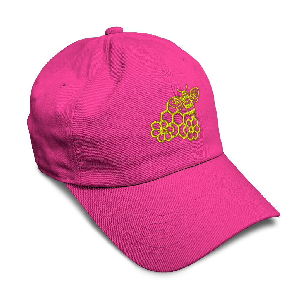 Soft Women Baseball Cap Bee Honey Comb and Flowers Embroidery Dad Hats for Men - Picture 16 of 55