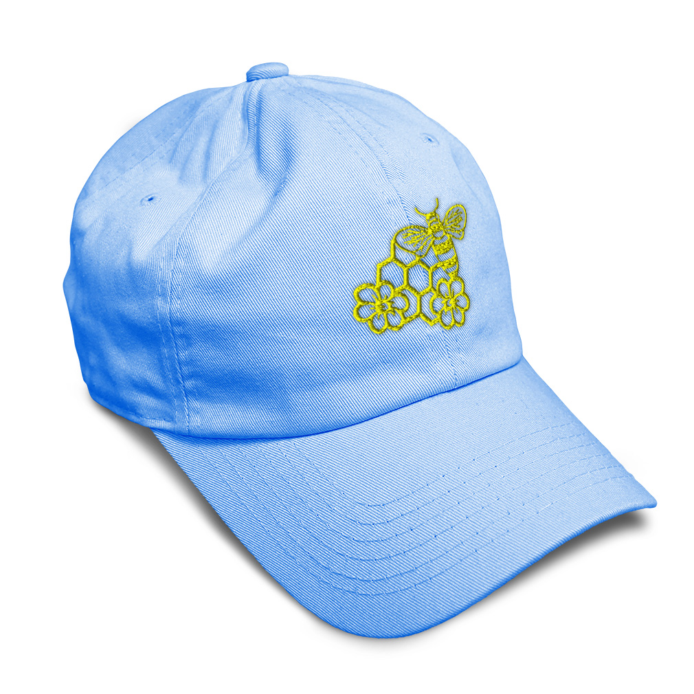 Soft Women Baseball Cap Bee Honey Comb and Flowers Embroidery Dad Hats for Men - Picture 22 of 55