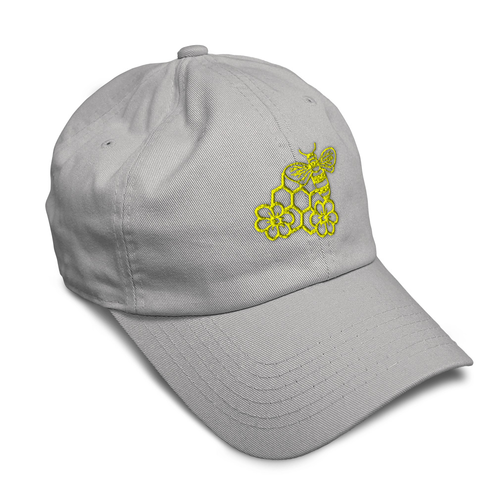 Soft Women Baseball Cap Bee Honey Comb and Flowers Embroidery Dad Hats for Men - Picture 14 of 55