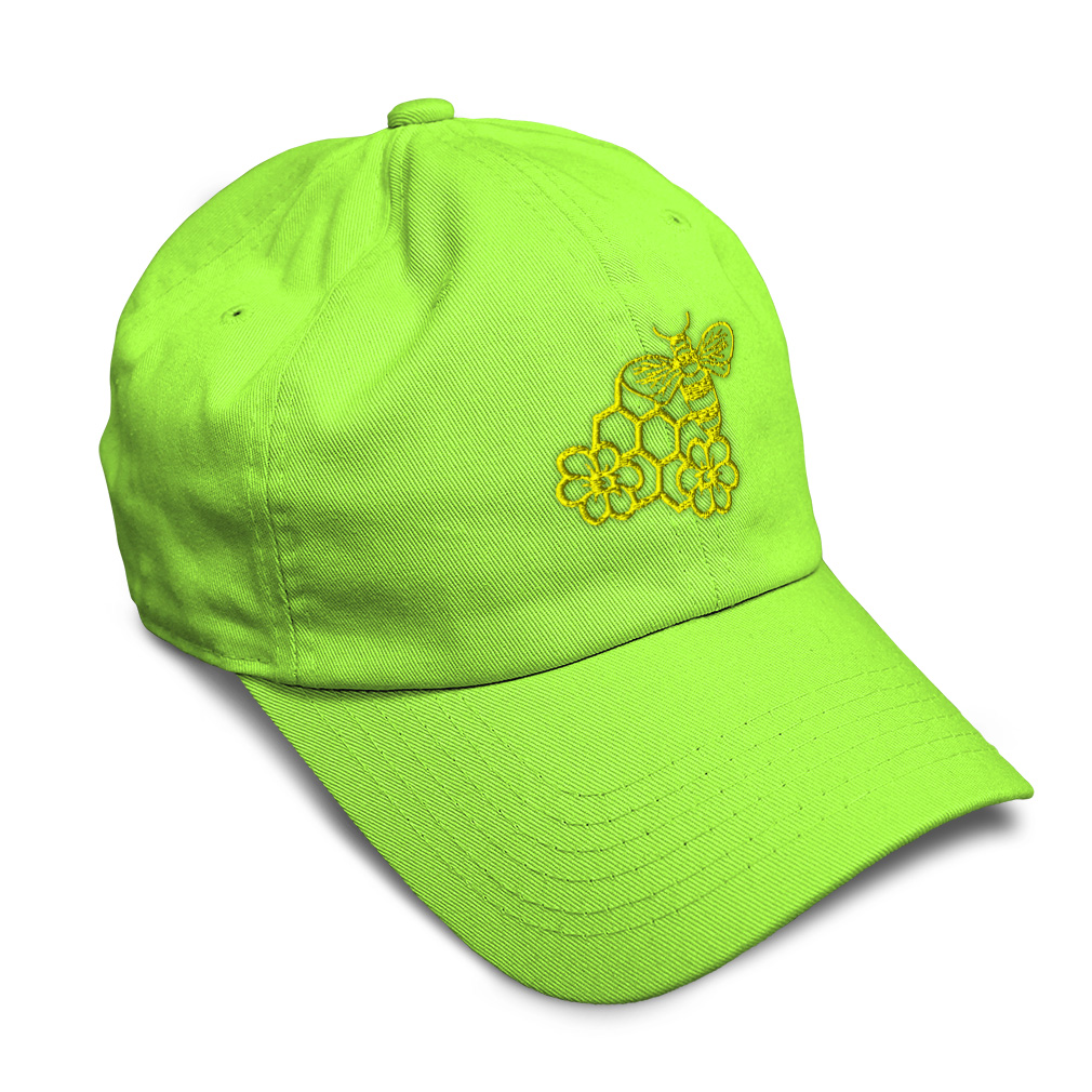 Soft Women Baseball Cap Bee Honey Comb and Flowers Embroidery Dad Hats for Men - Picture 52 of 55