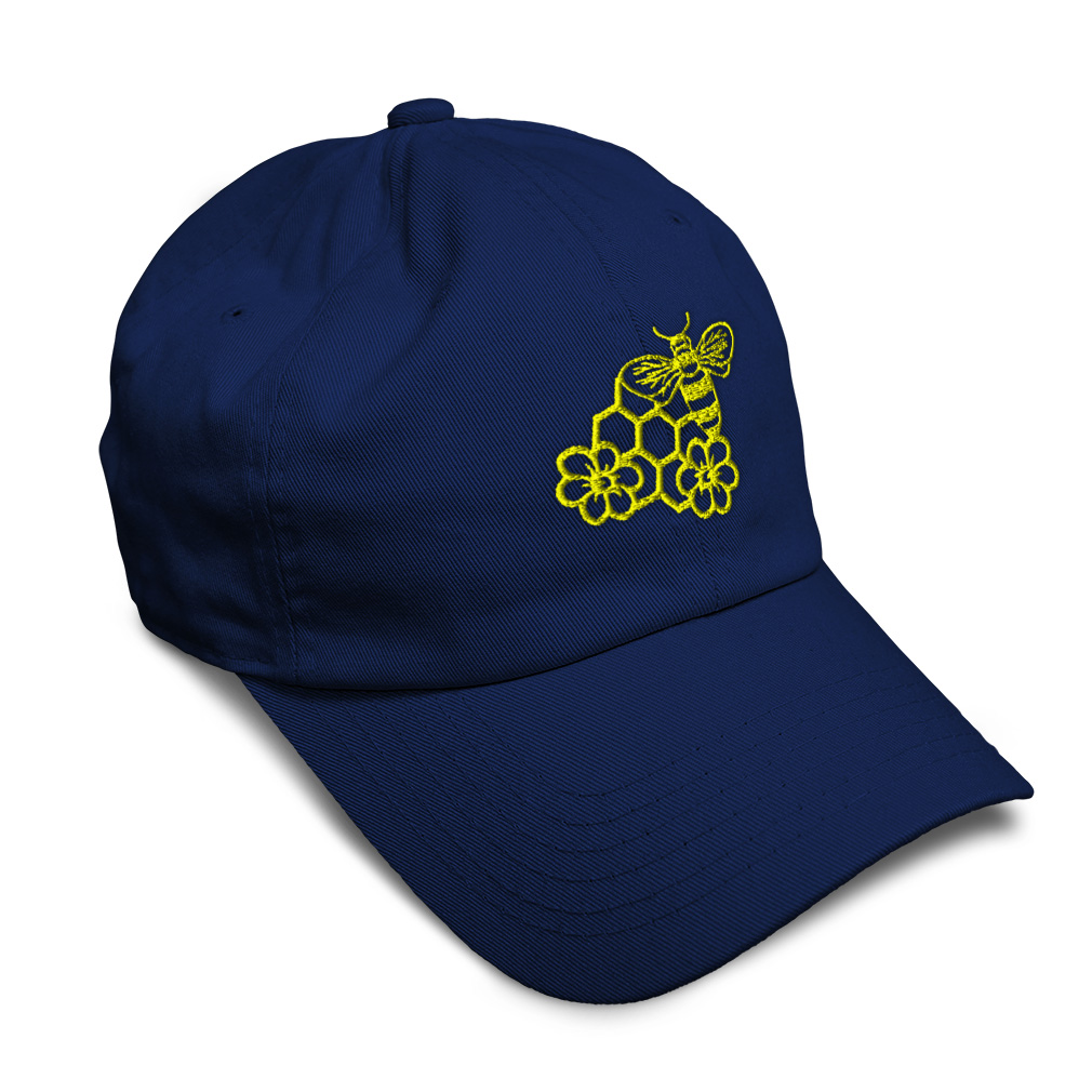Soft Women Baseball Cap Bee Honey Comb and Flowers Embroidery Dad Hats for Men - Picture 24 of 55