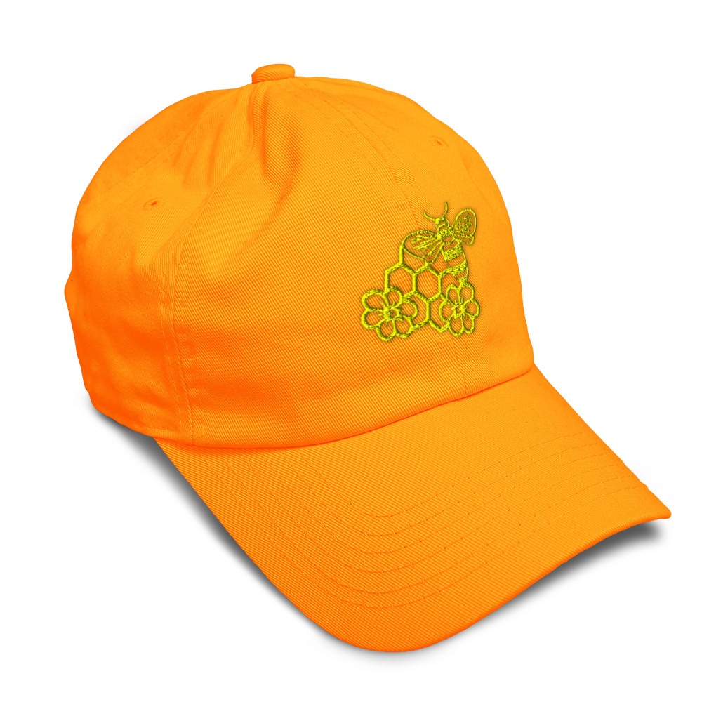 Soft Women Baseball Cap Bee Honey Comb and Flowers Embroidery Dad Hats for Men - Picture 26 of 55