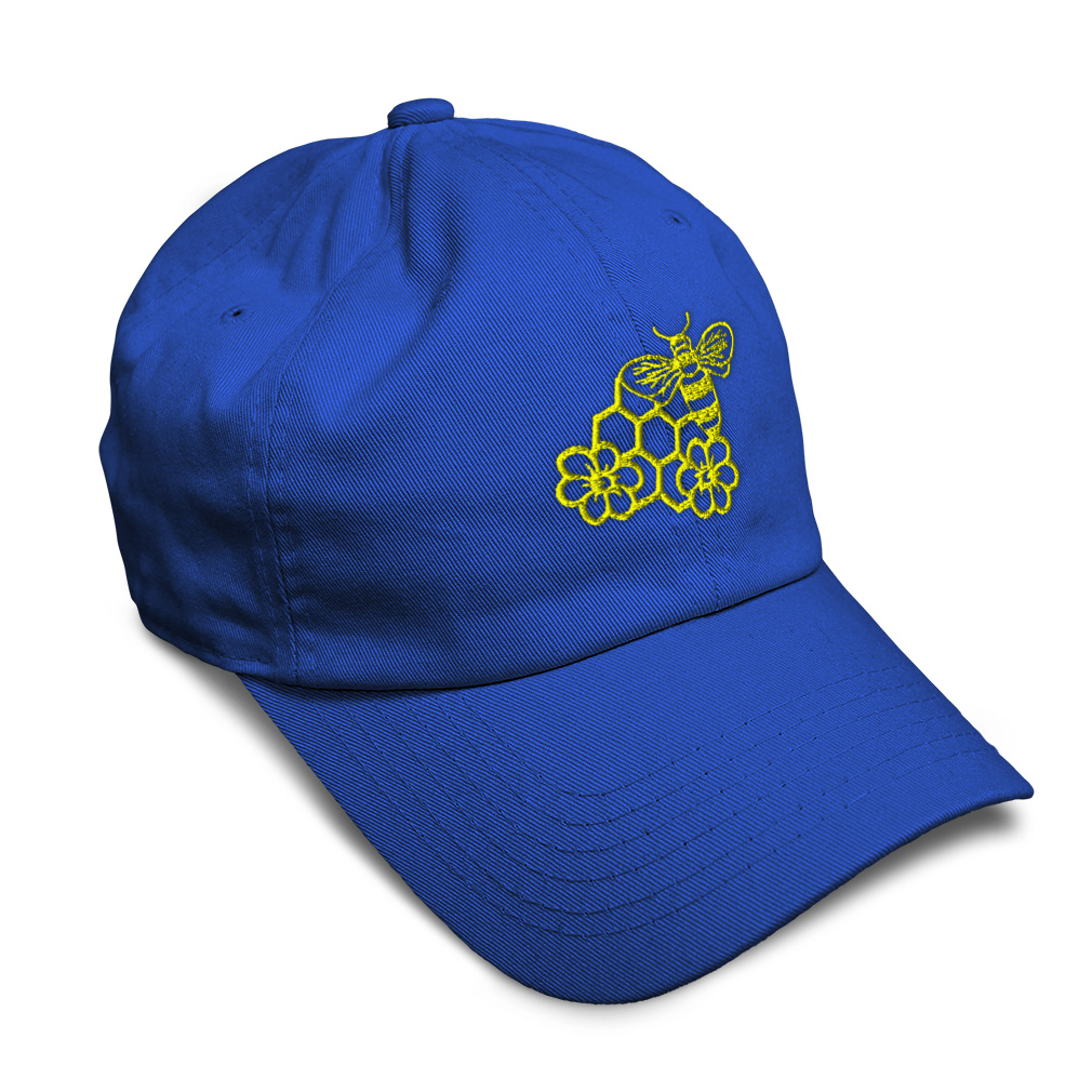 Soft Women Baseball Cap Bee Honey Comb and Flowers Embroidery Dad Hats for Men - Picture 32 of 55