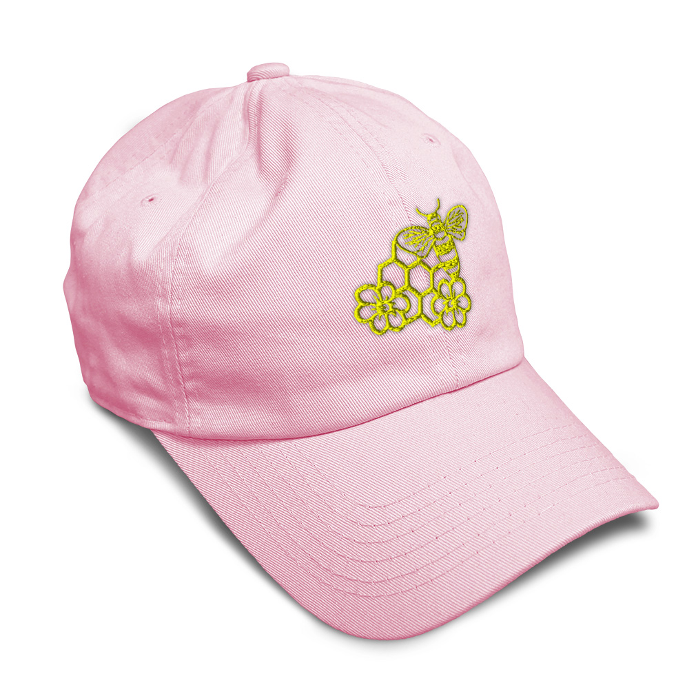 Soft Women Baseball Cap Bee Honey Comb and Flowers Embroidery Dad Hats for Men - Picture 34 of 55
