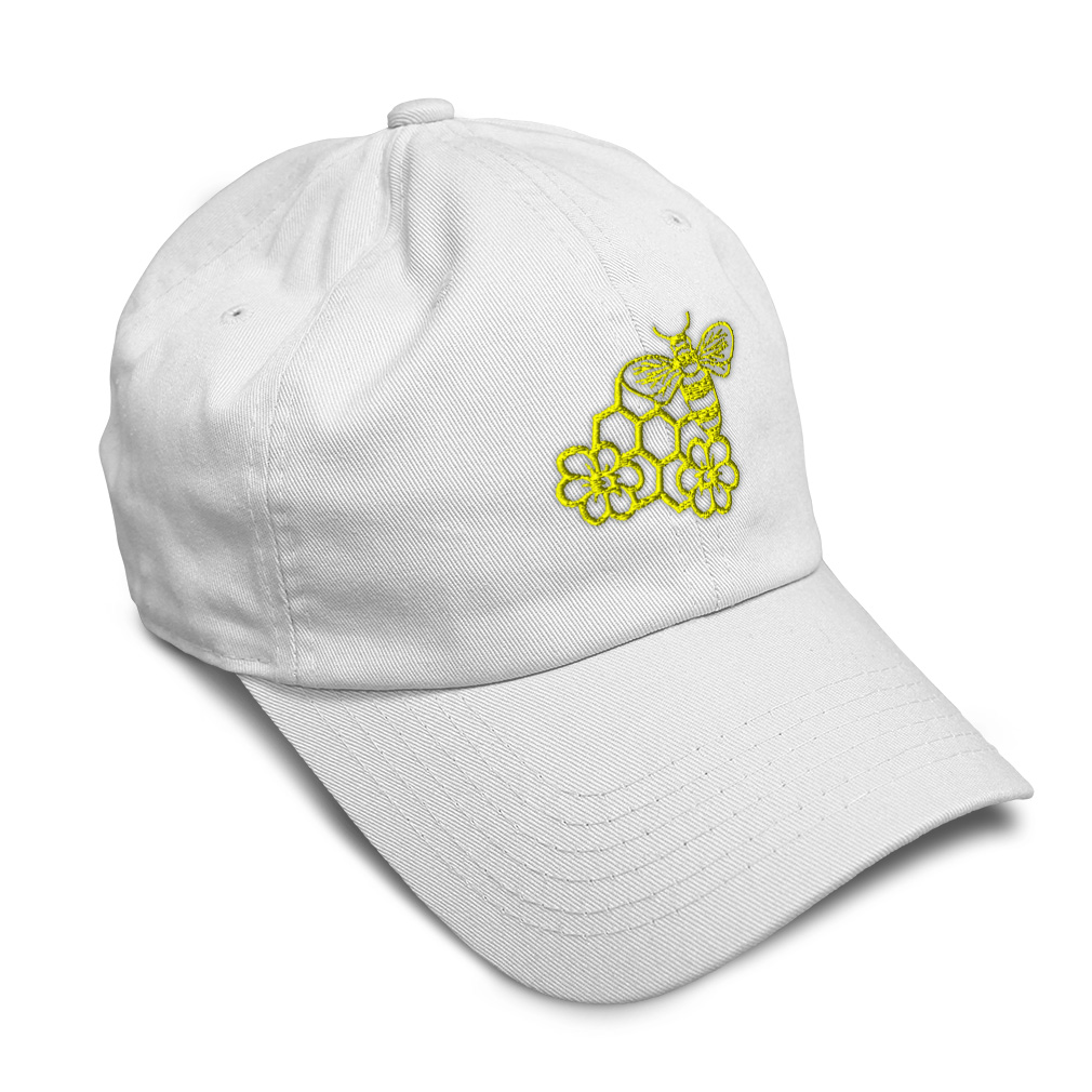 Soft Women Baseball Cap Bee Honey Comb and Flowers Embroidery Dad Hats for Men - Picture 8 of 55