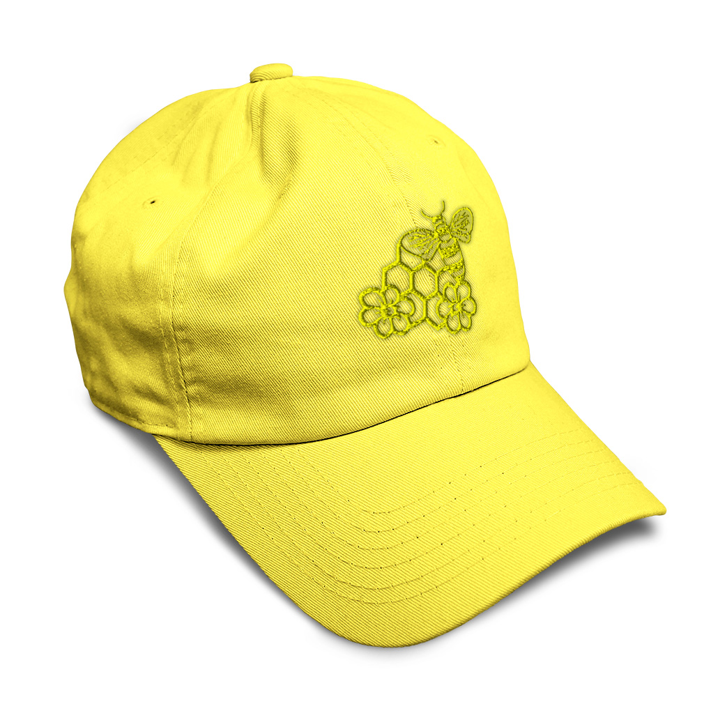 Soft Women Baseball Cap Bee Honey Comb and Flowers Embroidery Dad Hats for Men - Picture 36 of 55