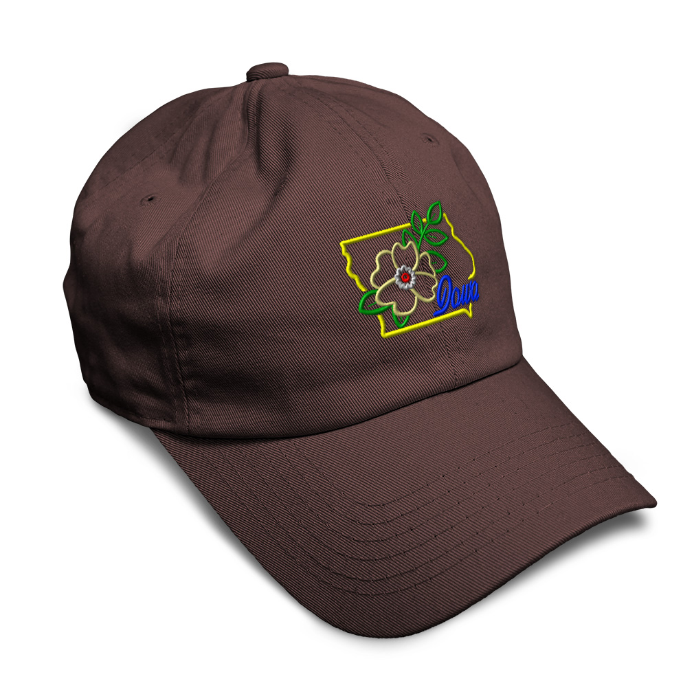 Iowa State Flower Embroidery Dad Hats 