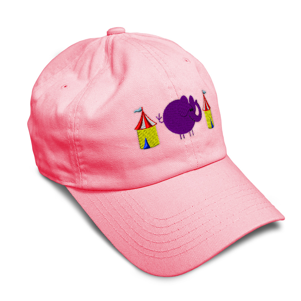 Soft Women Baseball Cap Purple Elephant 