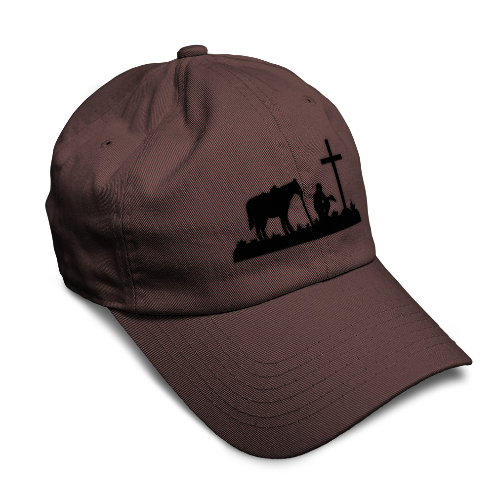 Soft Women Baseball Cap Memorial Cowboy and Horse B Embroidery Dad Hats for Men - Picture 10 of 55