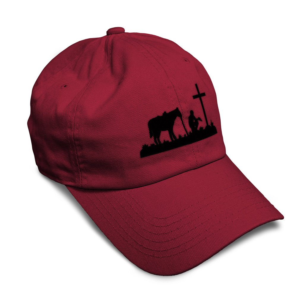 Soft Women Baseball Cap Memorial Cowboy and Horse B Embroidery Dad Hats for Men - Picture 38 of 55
