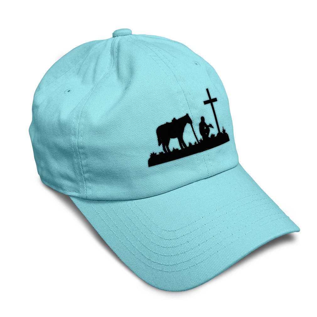 Soft Women Baseball Cap Memorial Cowboy and Horse B Embroidery Dad Hats for Men - Picture 48 of 55