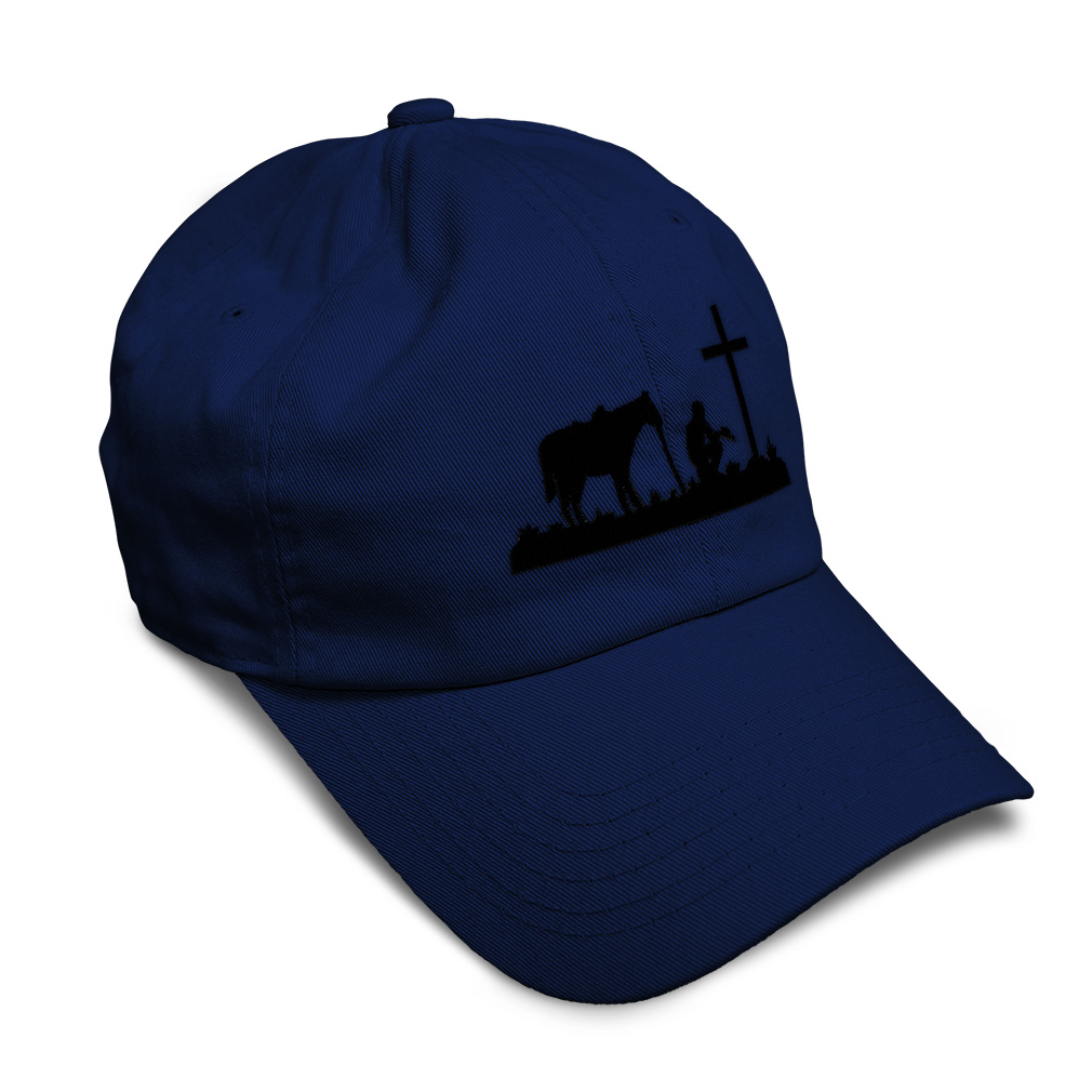 Soft Women Baseball Cap Memorial Cowboy and Horse B Embroidery Dad Hats for Men - Picture 24 of 55