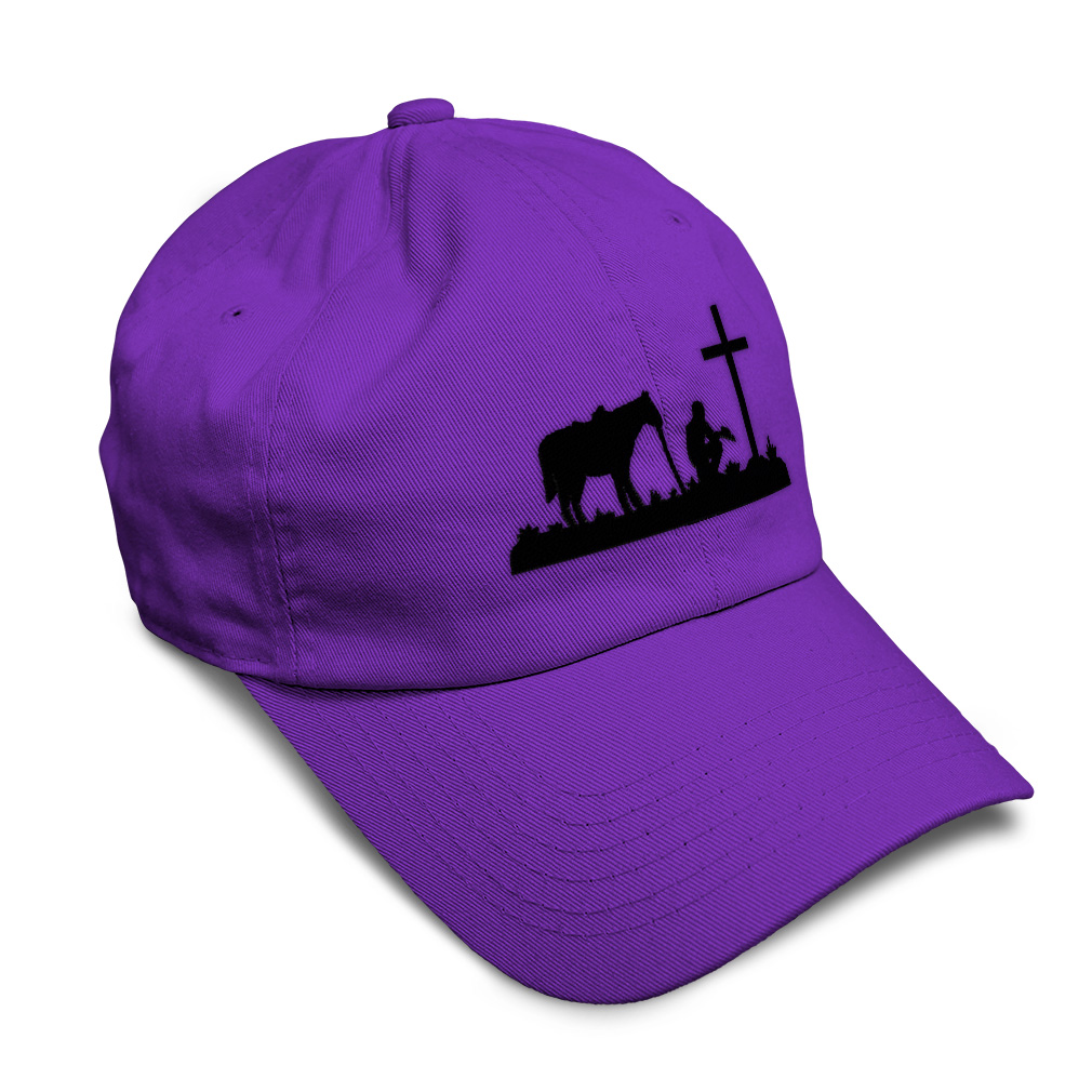 Soft Women Baseball Cap Memorial Cowboy and Horse B Embroidery Dad Hats for Men - Picture 28 of 55