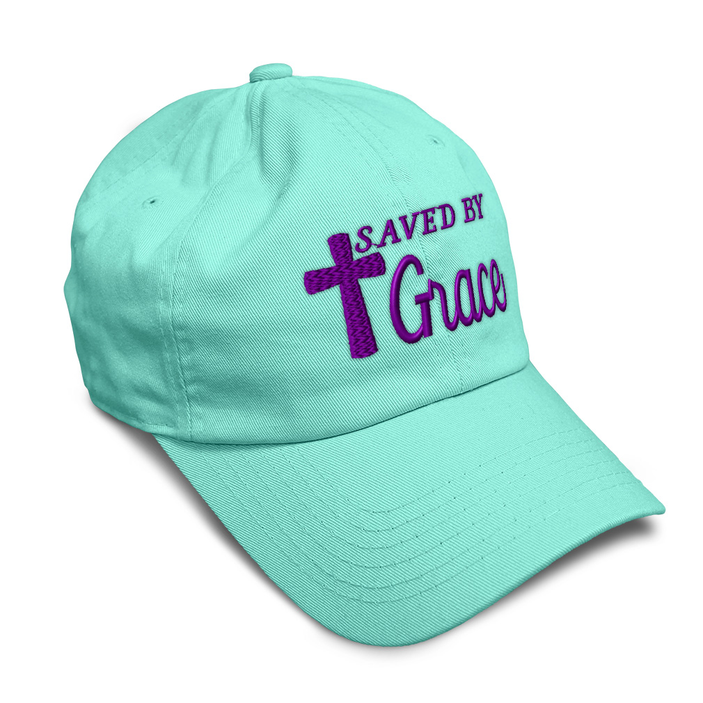 Soft Women Baseball Cap Saved by Grace Jesus B Embroidery Dad Hats for Men - Picture 48 of 55
