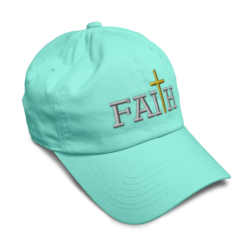 Soft Women Baseball Cap Faith A Embroidery Dad Hats for Men Buckle Closure - Picture 48 of 55