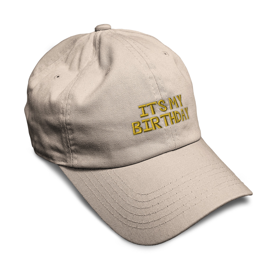 Soft Women Baseball Cap It's My Birthday Gold Embroidery Dad Hats