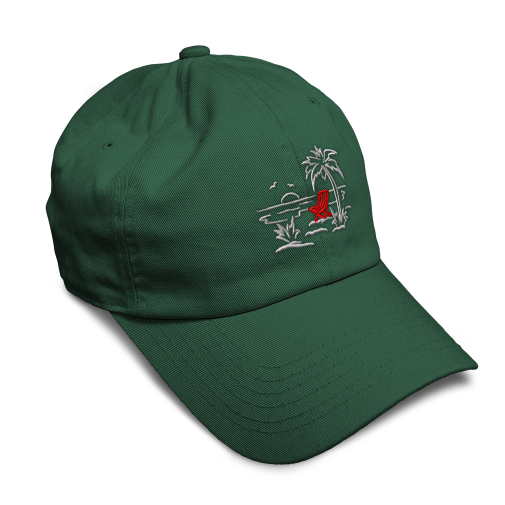 Soft Women Baseball Cap Palm Tree Beach 