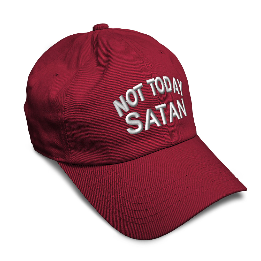 Soft Baseball Cap Not Today Satan Devil 