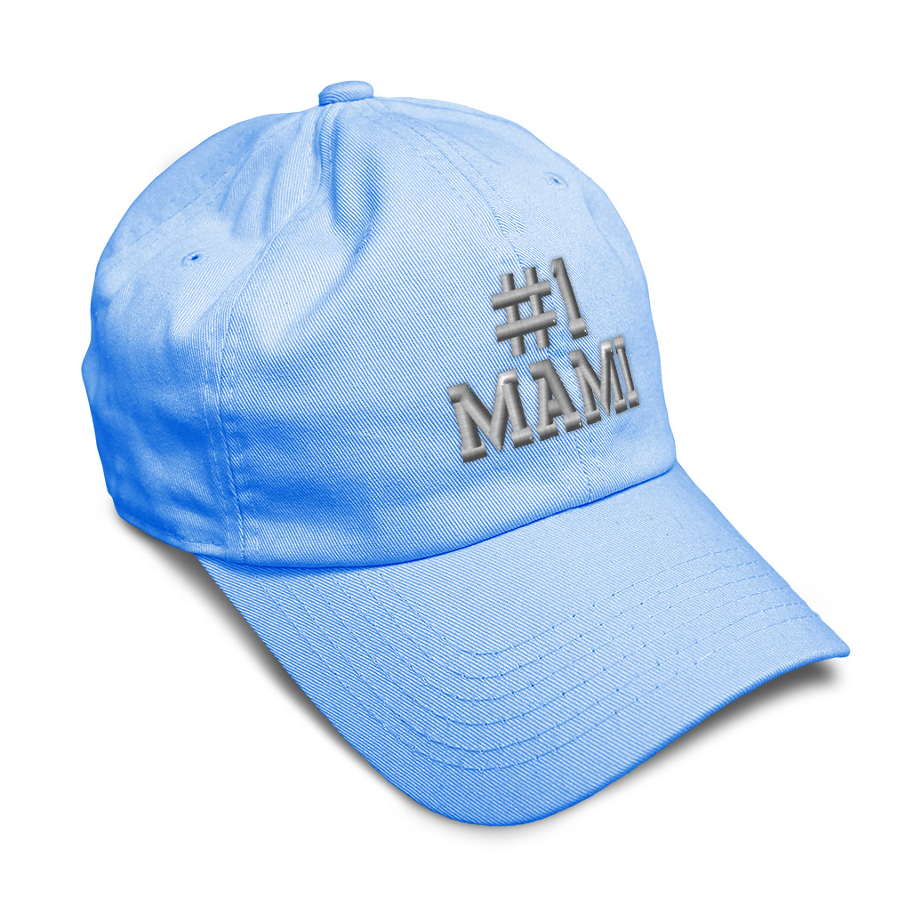 Twill Cotton Soft Women Baseball Cap Number #1 Mami Embroidery Dad Hats for Men - Picture 22 of 55
