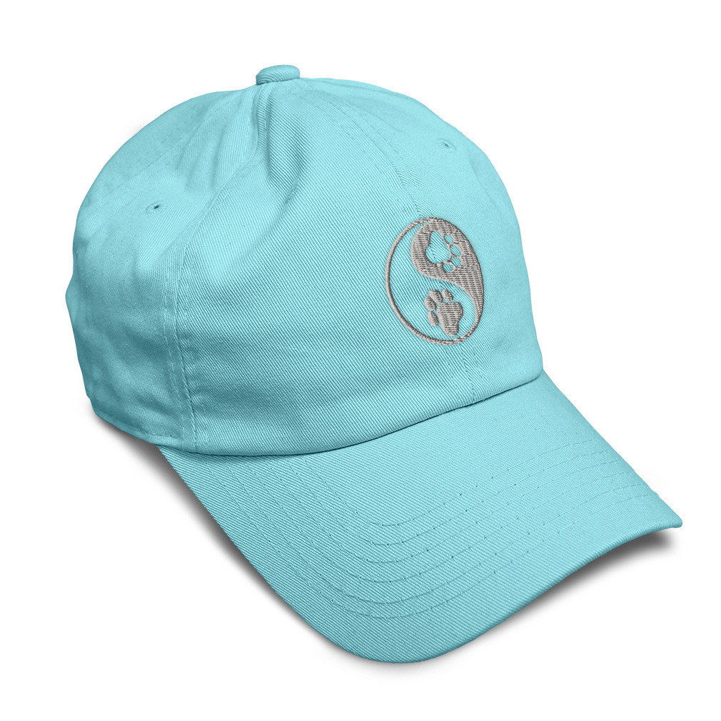 Soft Women Baseball Cap Yin Yang Dog Paw Silver Embroidery Dad Hats for Men - Picture 48 of 55