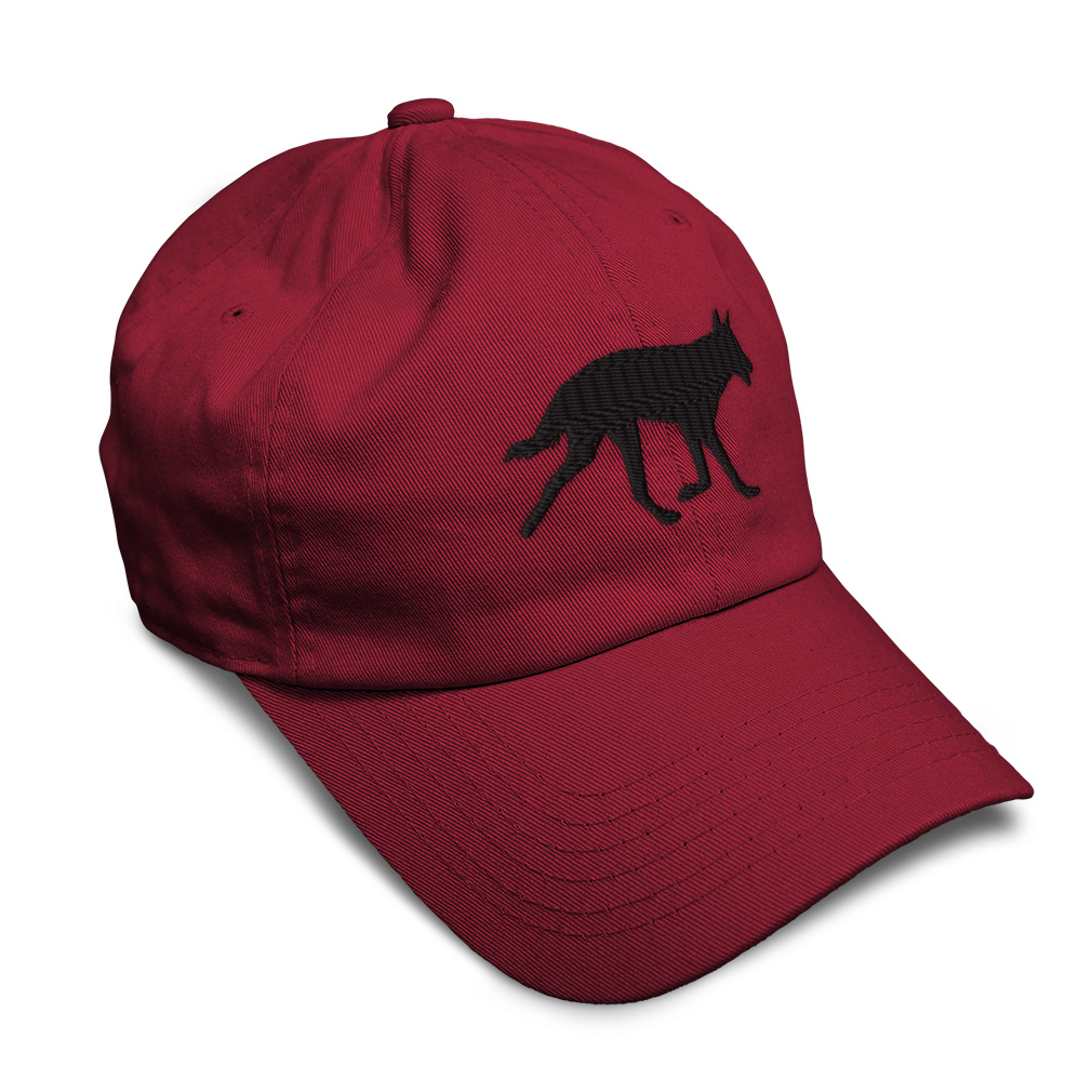 Soft Women Baseball Cap Black Dingo Embroidery Dad Hats for Men Buckle Closure